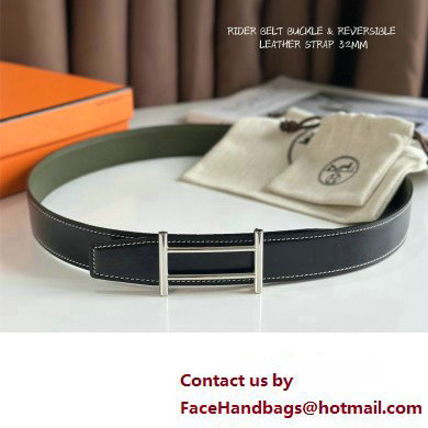 Hermes Rider belt buckle  &  Leather strap 32 mm 01 2023